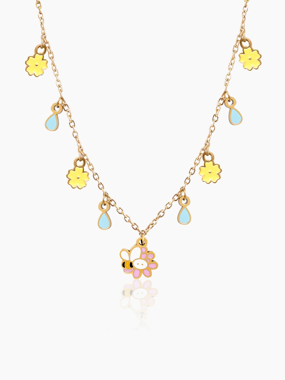 Honey Bee Bloom 18K Gold Plated Kid's Necklace Gold