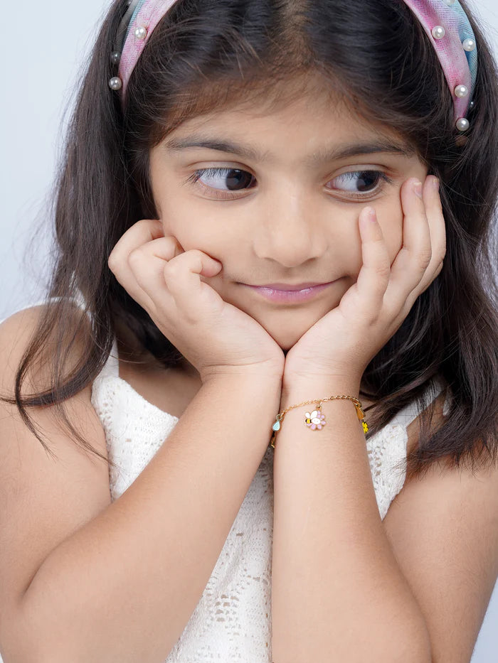 Honey Bee Bloom 18K Gold Plated Kid's Bracelets