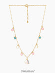 Hoo la Unicorn Charms 18K Gold Plated Kid's Necklace Gold