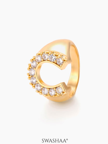 Horseshoe 14K Gold Plated Ring Gold