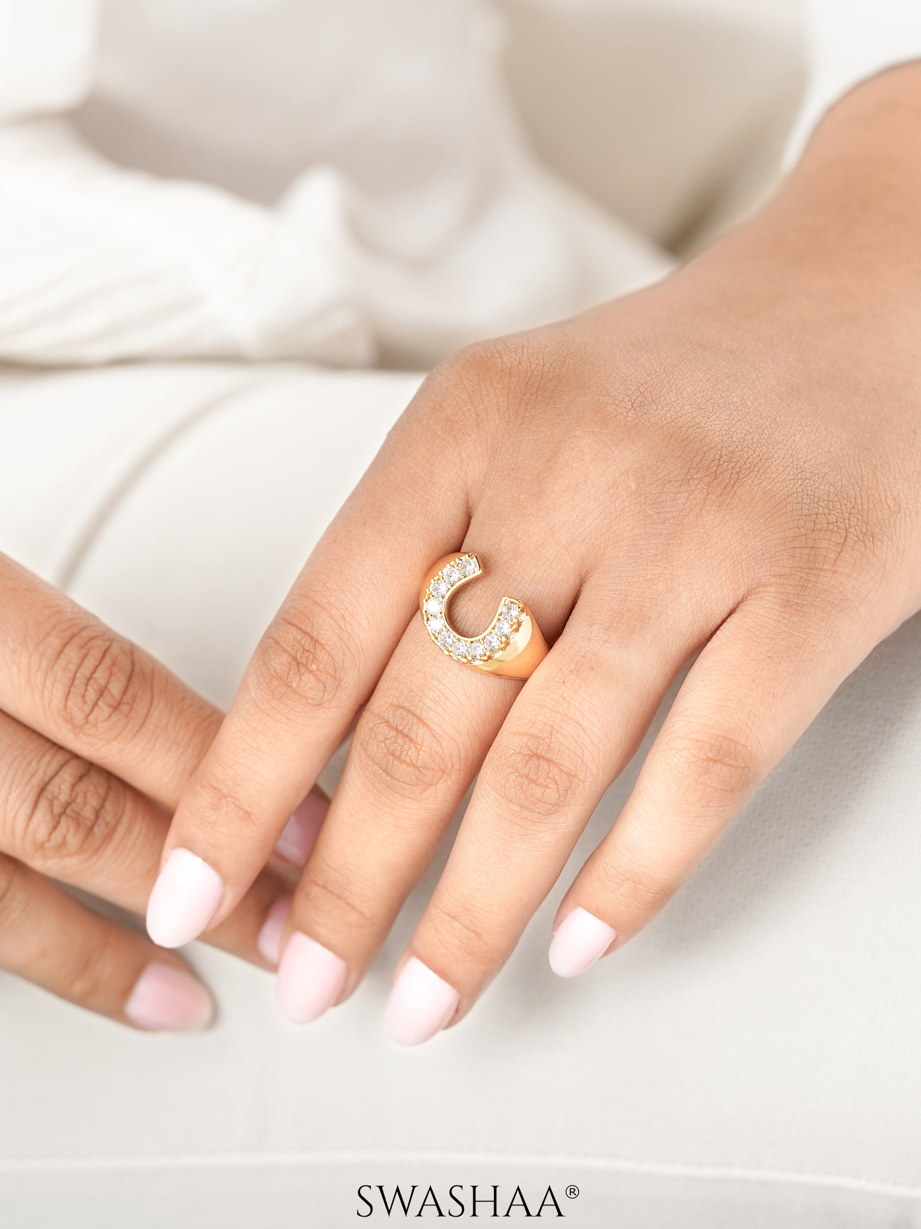 Horseshoe 14K Gold Plated Ring