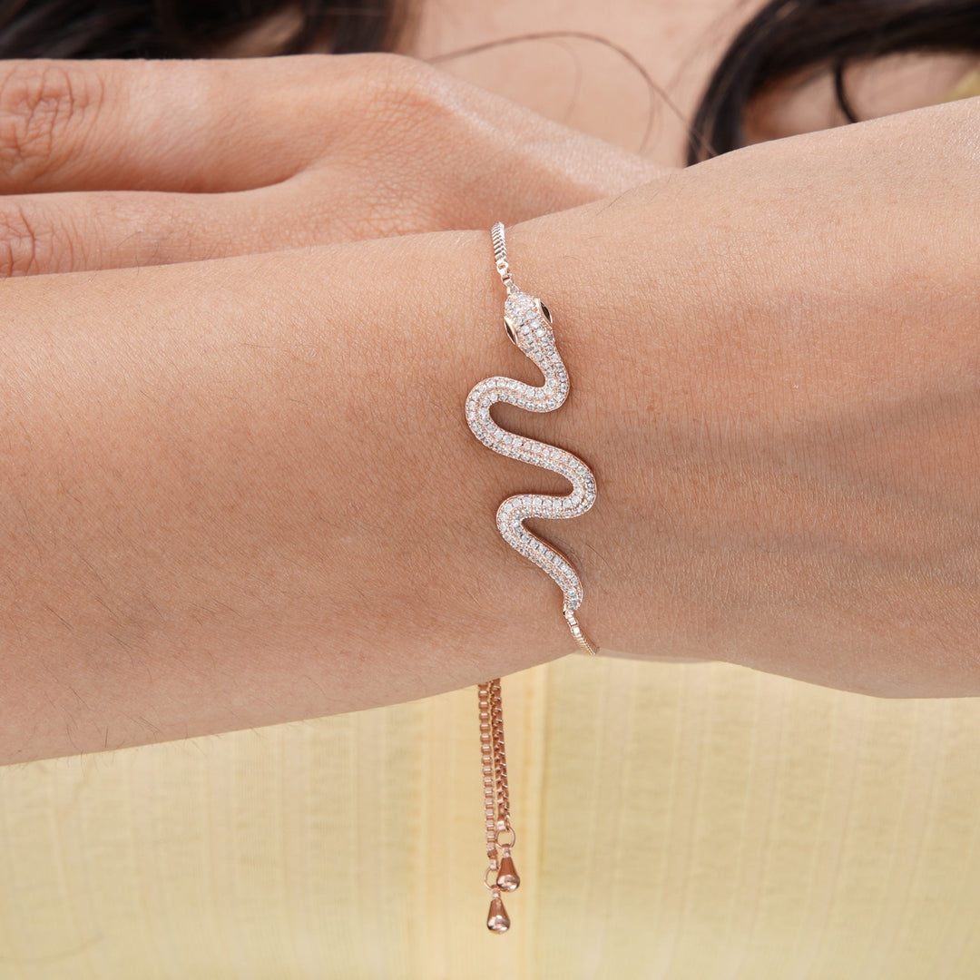 Mahsa Snake Rosegold Plated Bracelet Rosegold