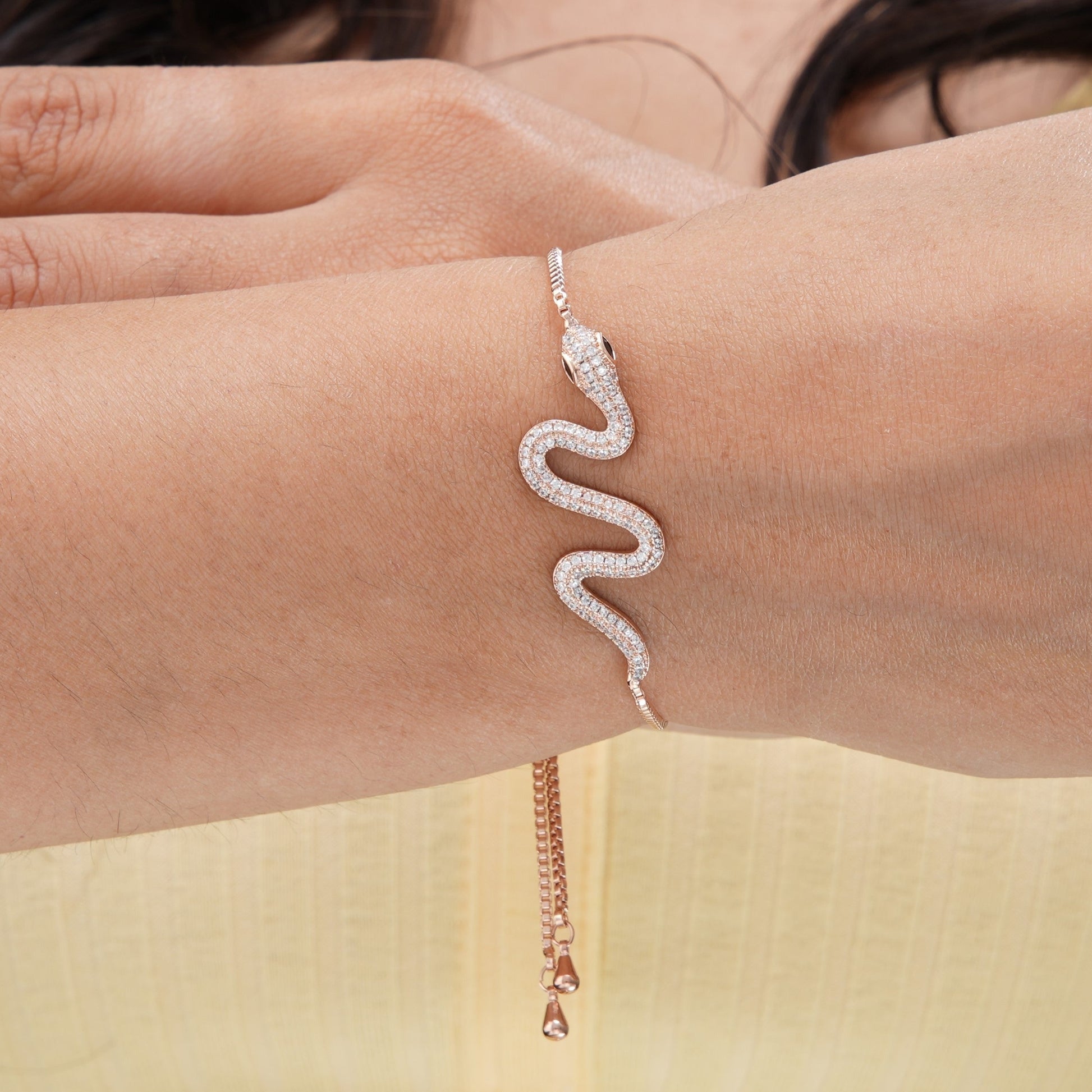 Mahsa Snake Rosegold Plated Bracelet Rosegold