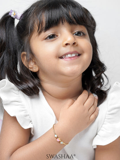 Icecream Twinkle Charms 18K Gold Plated Kid's Kada Bracelet