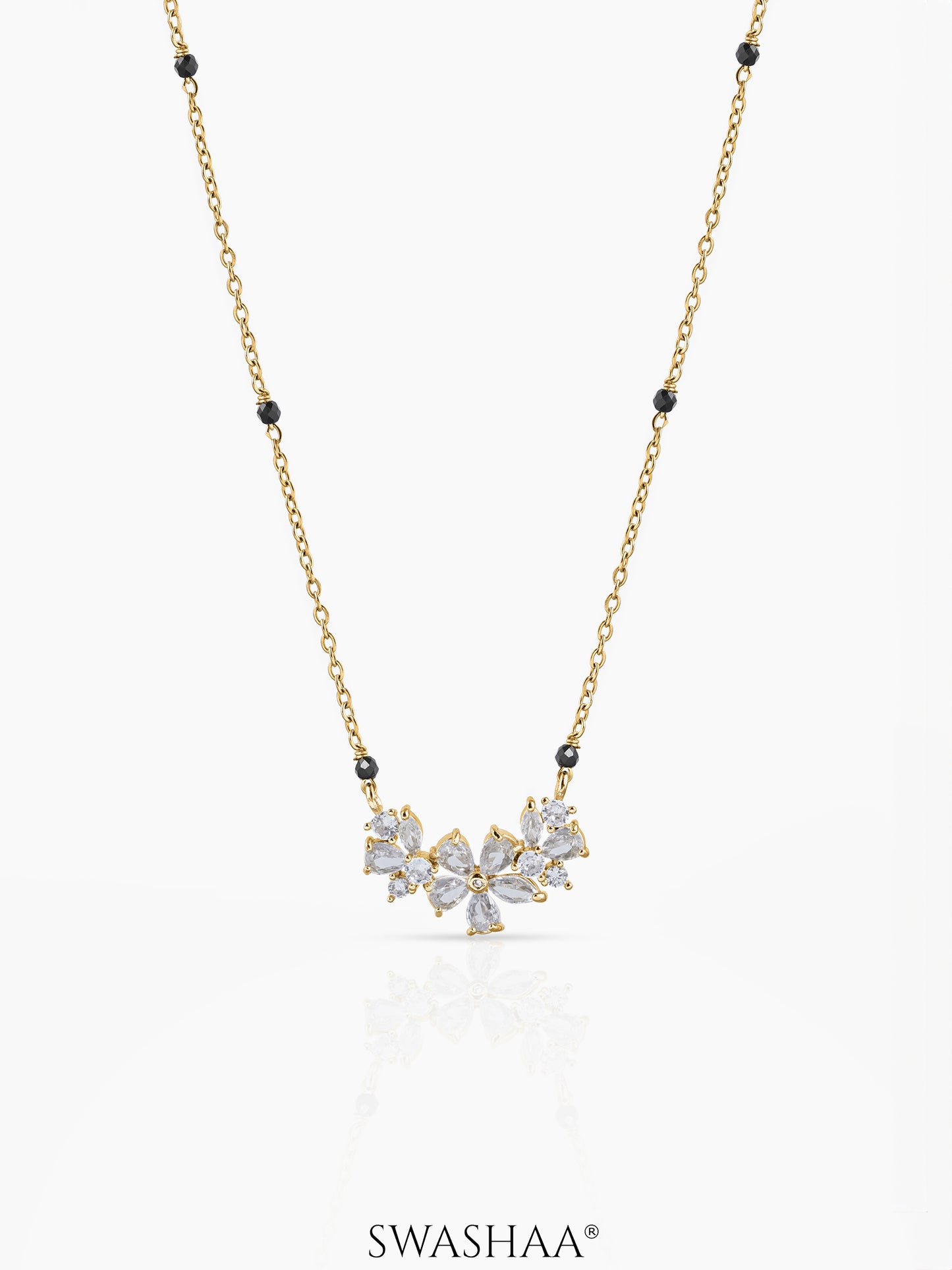 Inaaya Floral Cluster Mangalsutra 18K Gold-Plated