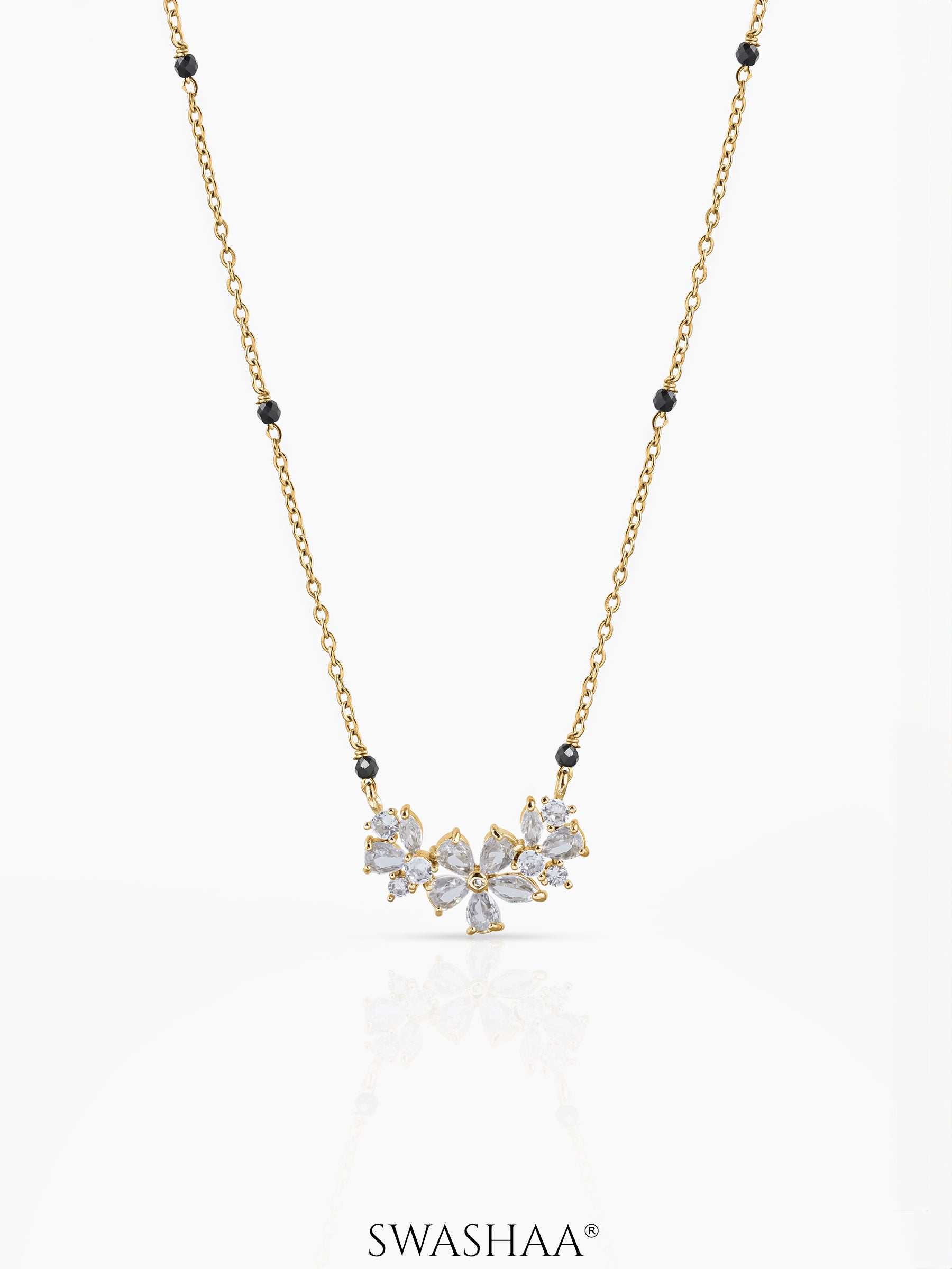 Inaaya Floral Cluster Mangalsutra 18K Gold-Plated