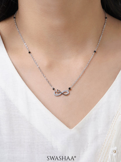 Infinity Diamond Silver Mangalsutra