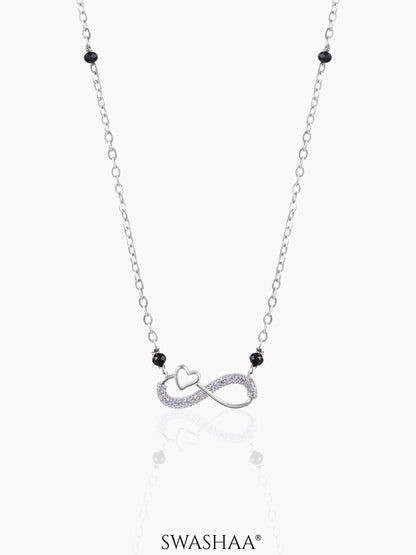 Infinity Diamond Silver Mangalsutra Silver