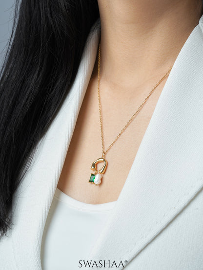 Isolde Pearl 18K Gold Plated Necklace