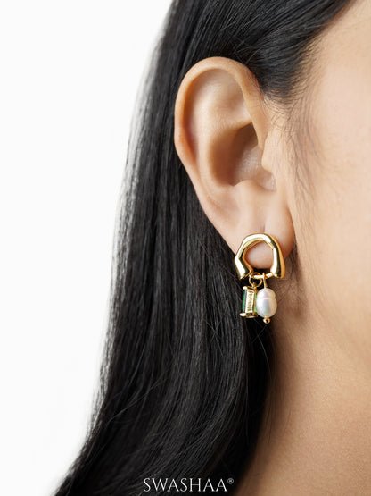 Isolde Pearl 18K Gold Plated Earrings