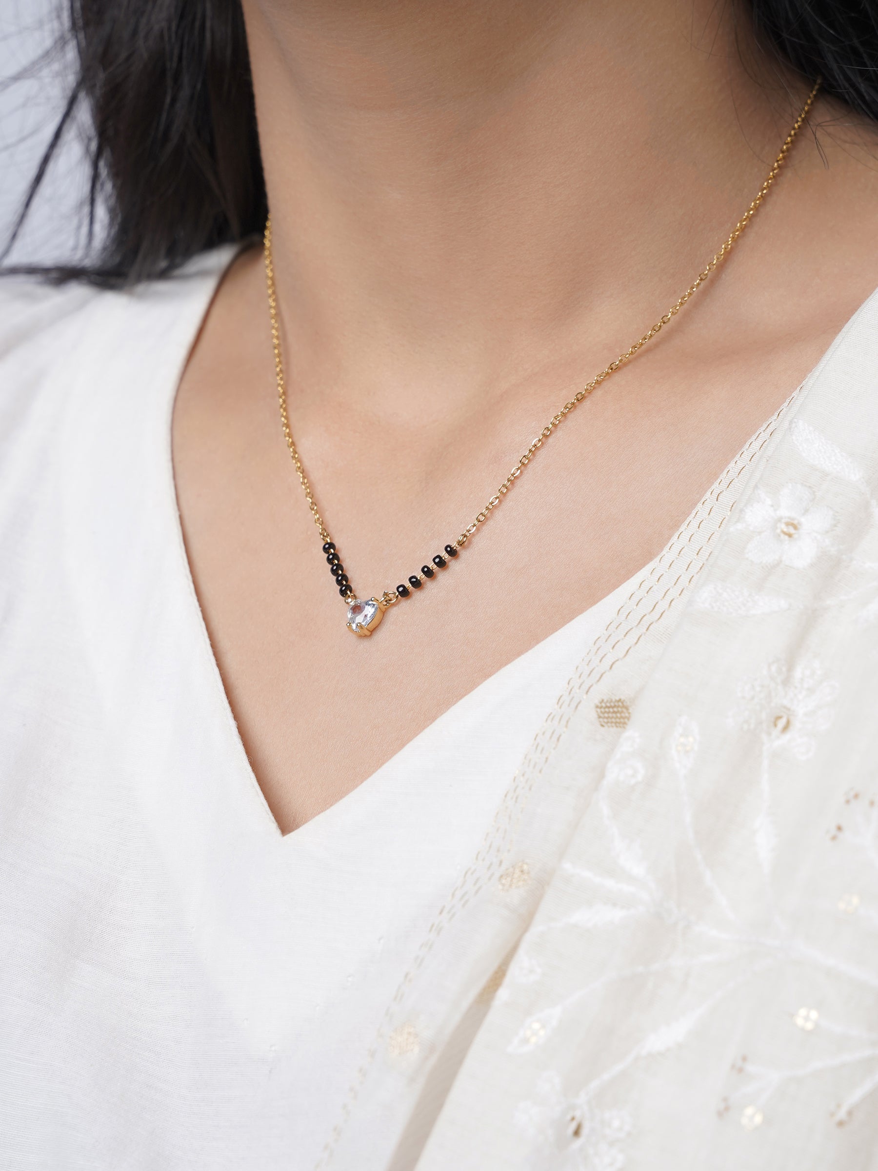 Ivana Solitaire Heart 18K Gold Plated Mangalsutra