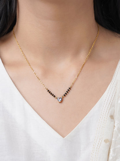 Ivana Solitaire Heart 18K Gold Plated Mangalsutra