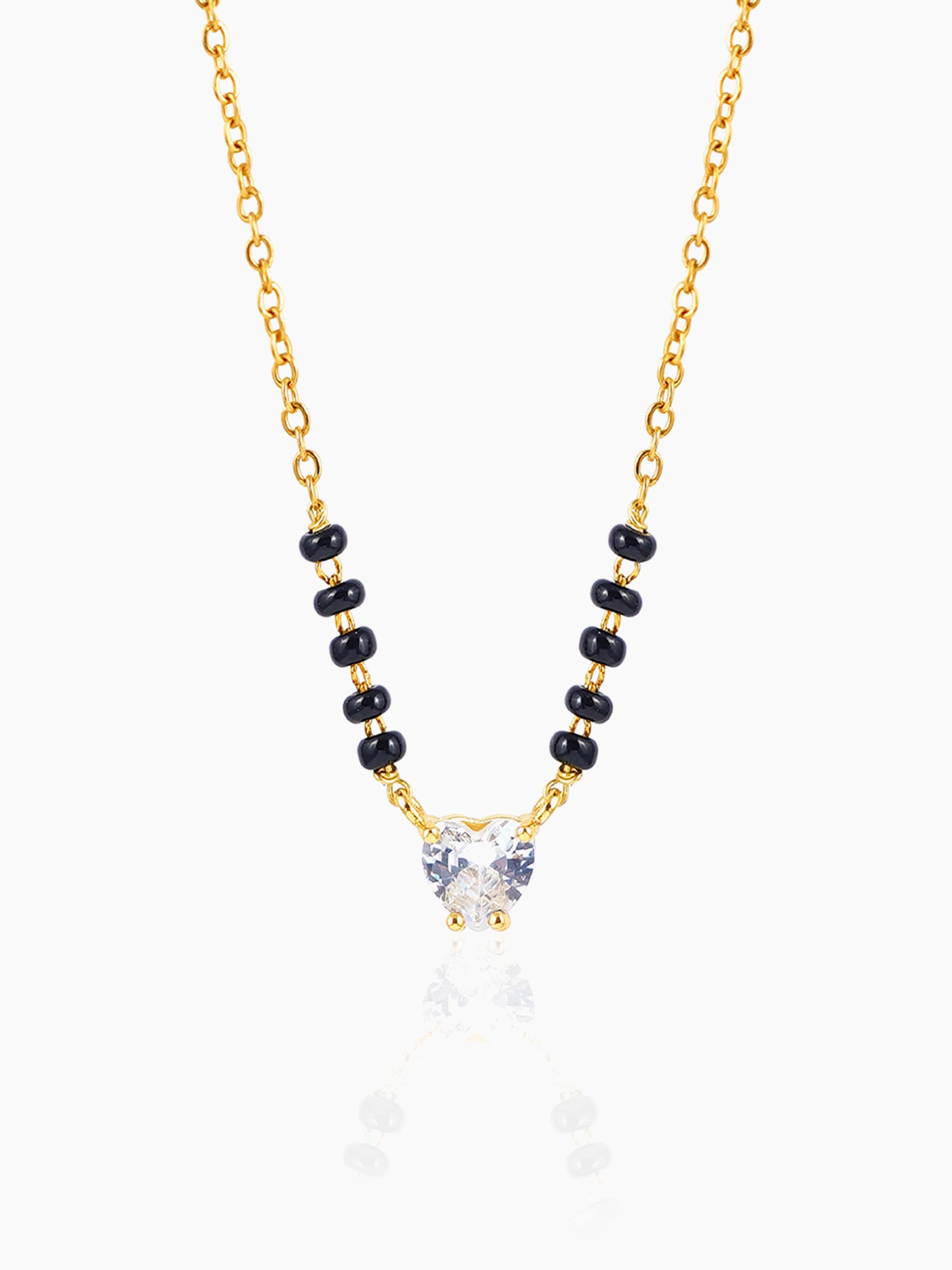 Ivana Solitaire Heart 18K Gold Plated Mangalsutra Gold