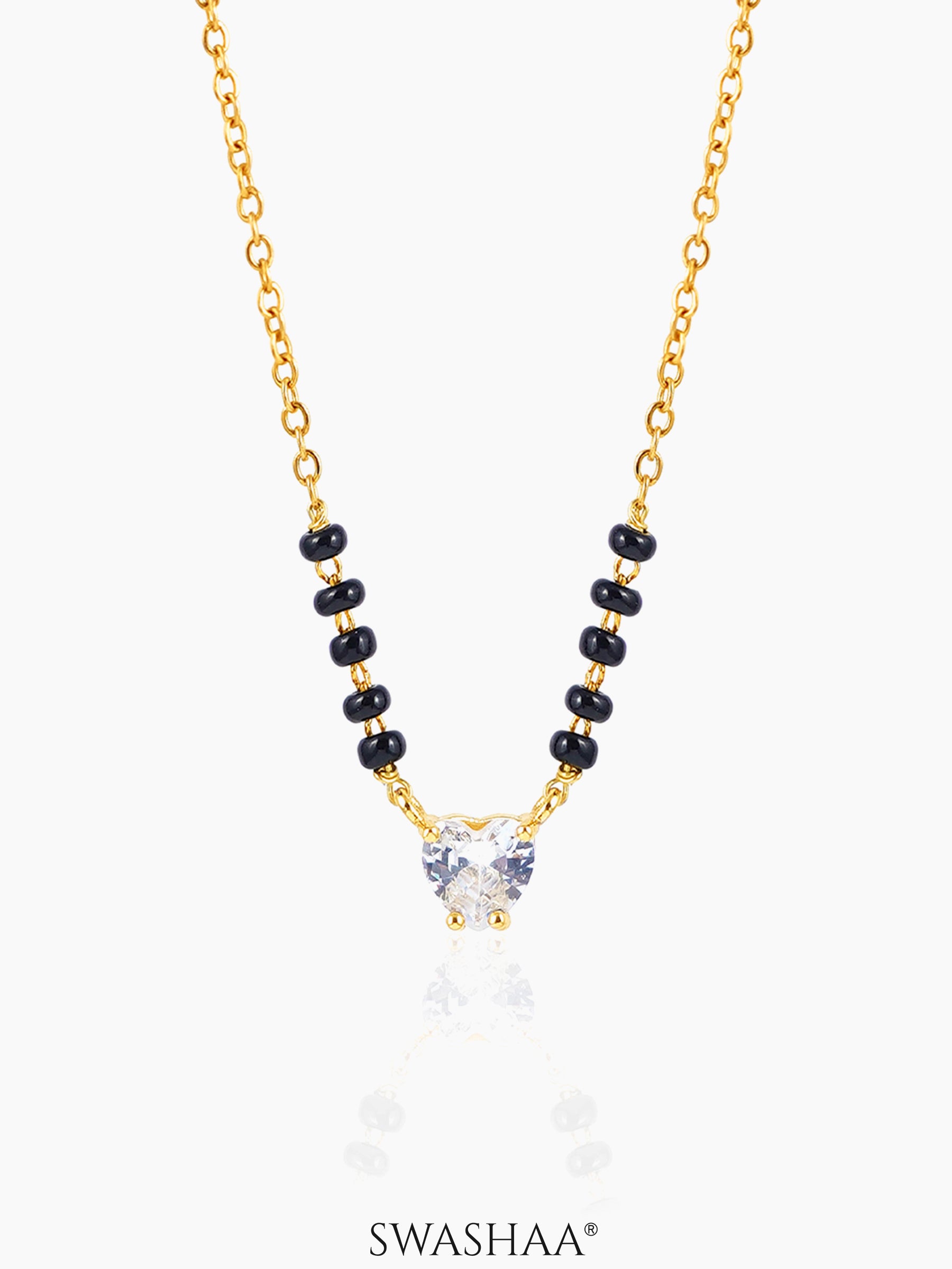 Ivana Solitaire Heart 18K Gold Plated Mangalsutra Gold