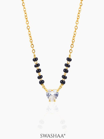 Ivana Solitaire Heart 18K Gold Plated Mangalsutra Gold