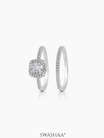 Ivara Cushion Solitaire Ring Silver