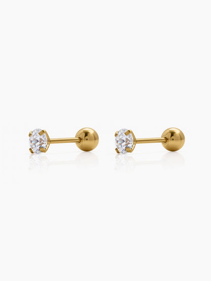 Ivonna Diamond 18K Gold Plated Kid's Stud Earrings