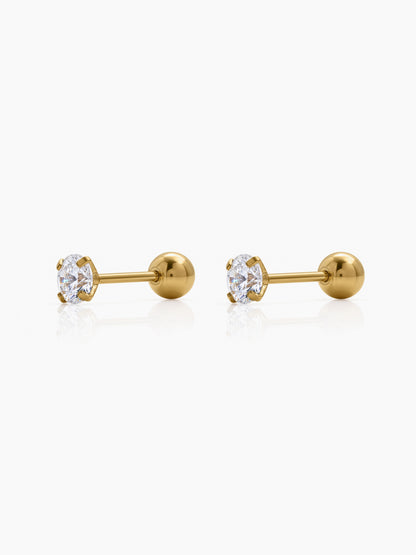 Ivonna Diamond 18K Gold Plated Men's Stud Earrings