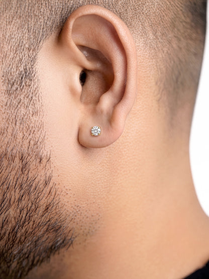 Ivonna Diamond 18K Gold Plated Men's Stud Earrings