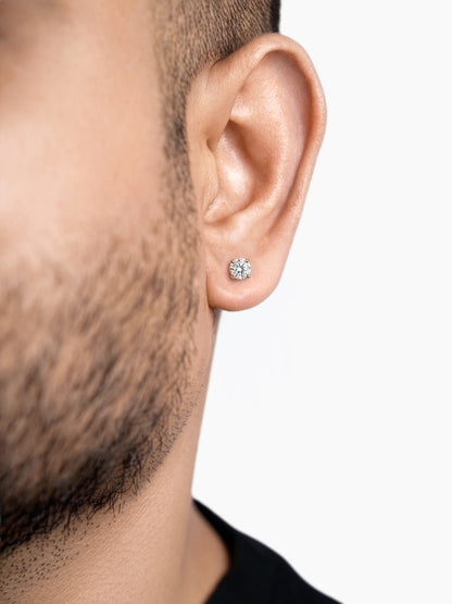 Ivonna Diamond 18K Gold Plated Men's Stud Earrings