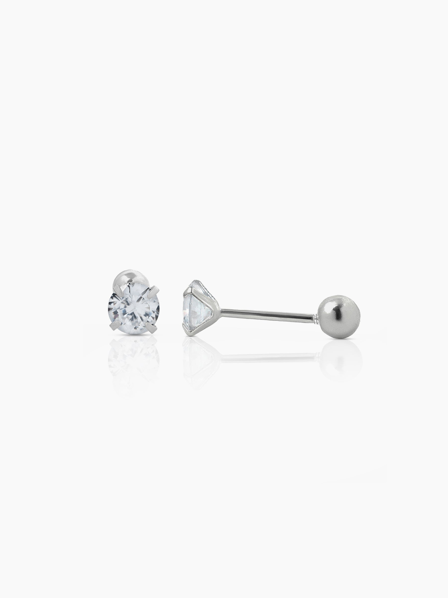 Ivonna Diamond Silver Men's Stud Earrings Silver