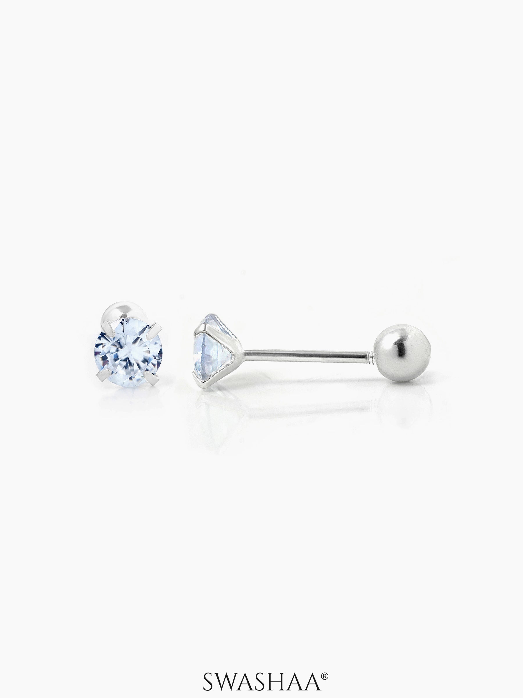 Ivonna Diamond Women's Stud Earrings Silver