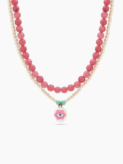 Ivy Eye Pink Women’s Layered Beaded Necklace