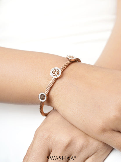 Izalea Lifetree Cuff Rosegold Plated Bracelet