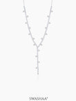 Jane Studded Charms Y-shaped Necklace Silver