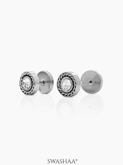 Jaxon Solitaire Men's Stud Earrings