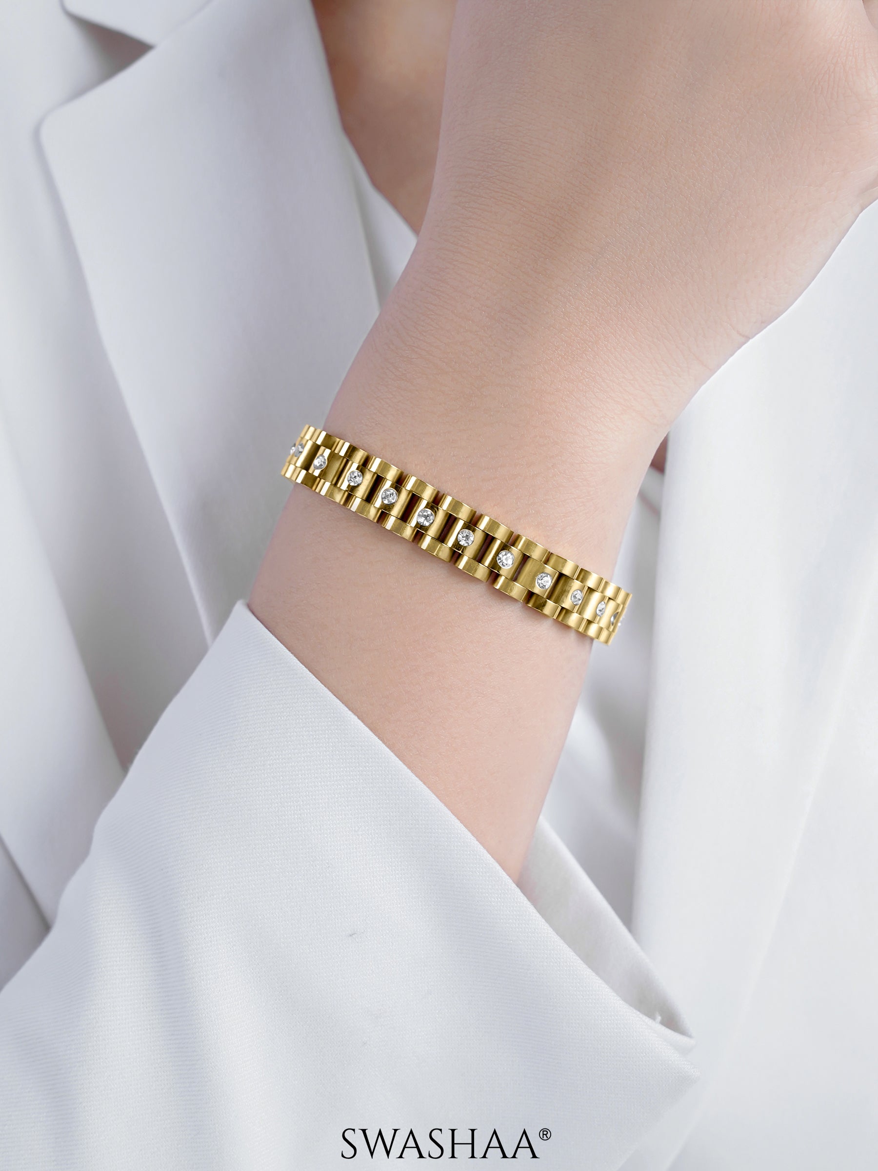 Jenelina Diamond Women's Watch Belt Bracelet