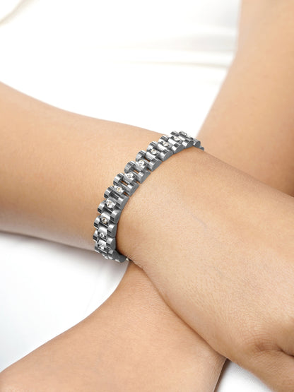 Jenelina Diamond Silver Women's Watch Belt Bracelet