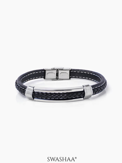 Joseph Men's Leather Bracelet Black