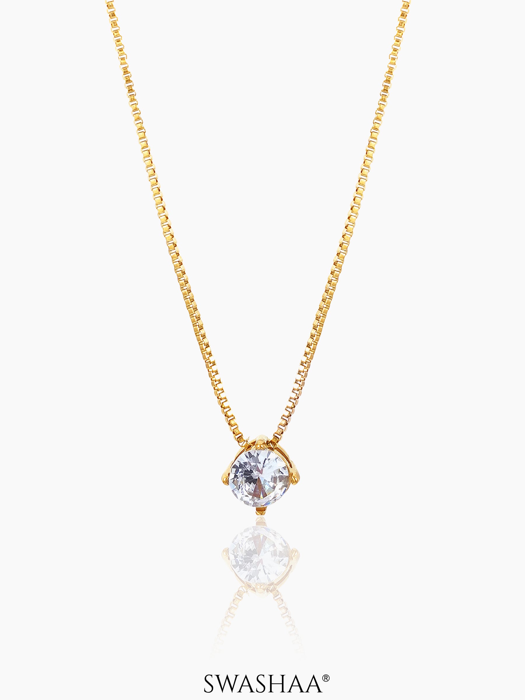Juno Solitaire Necklace Gold
