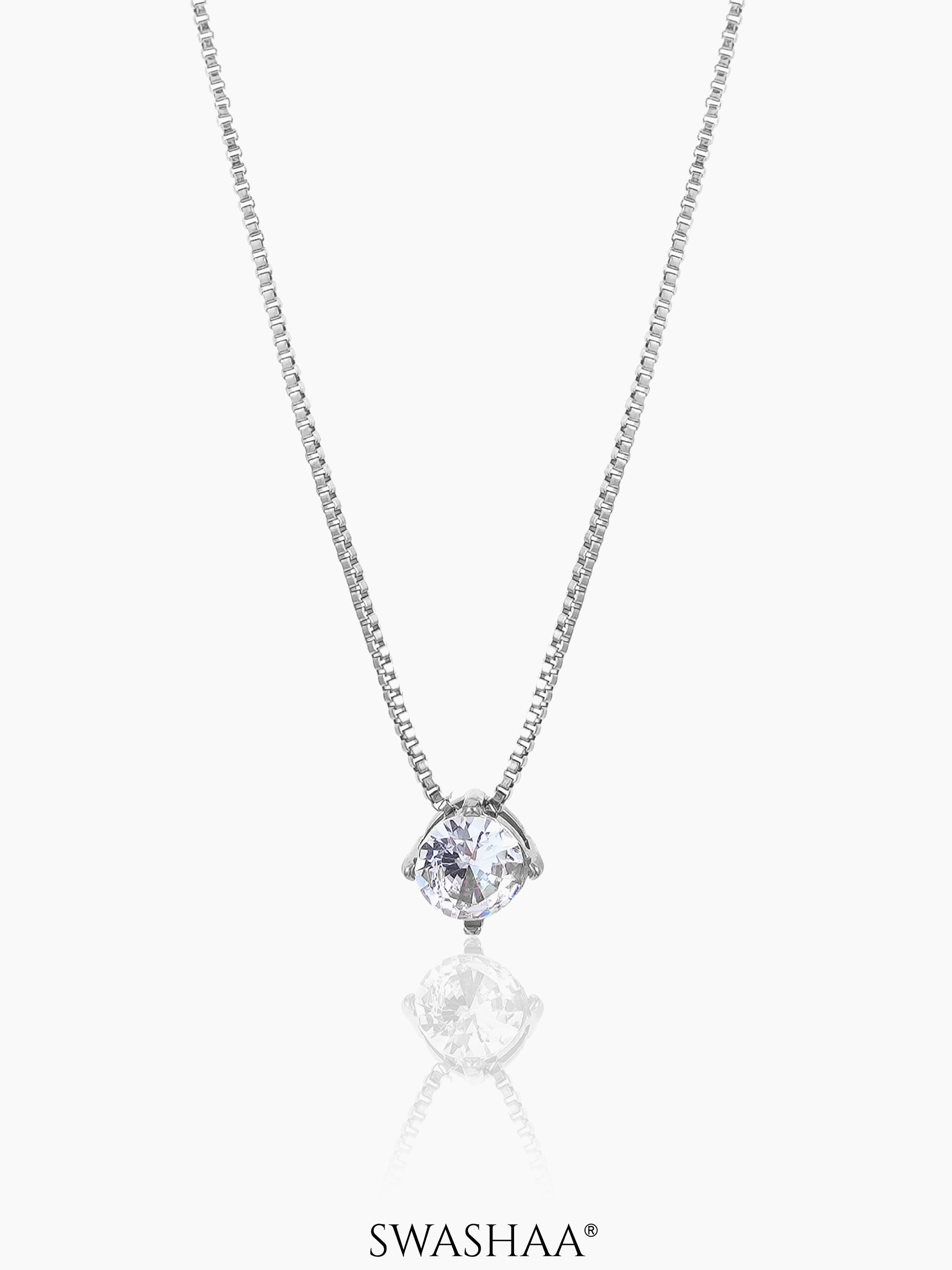 Juno Solitaire Necklace Silver