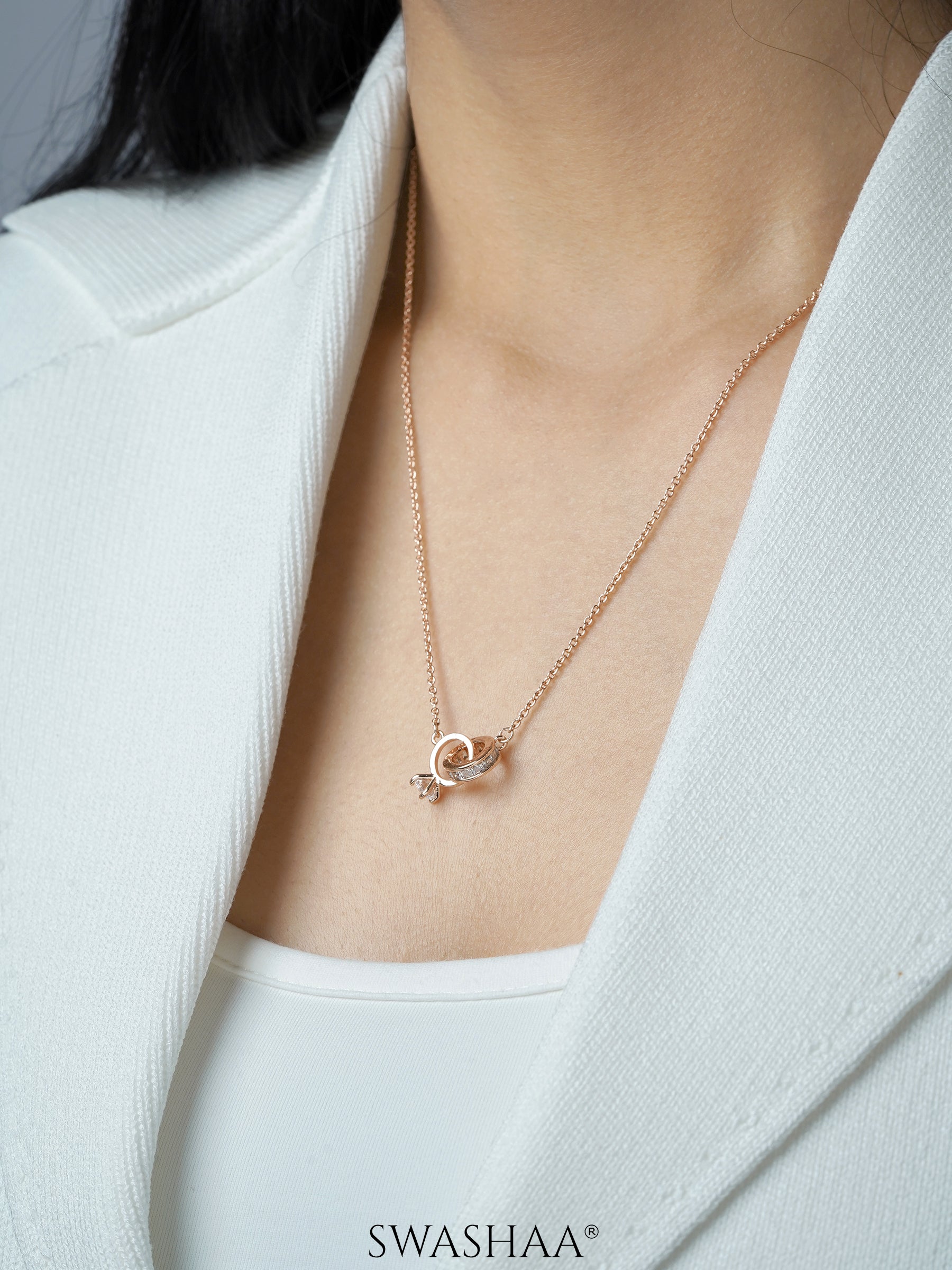 Just Got Hitched Rosegold Plated Necklace