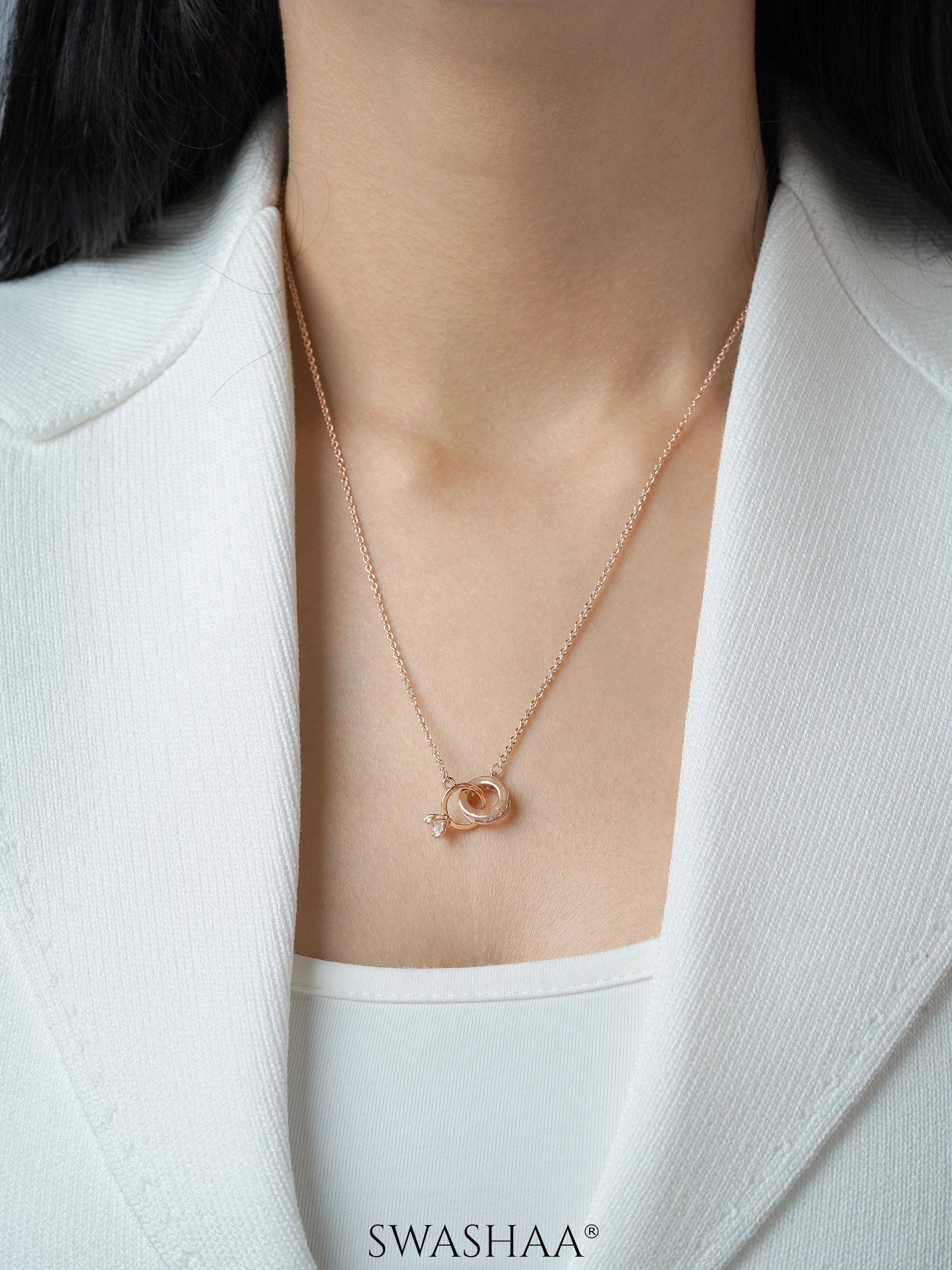 Just Got Hitched Rosegold Plated Necklace