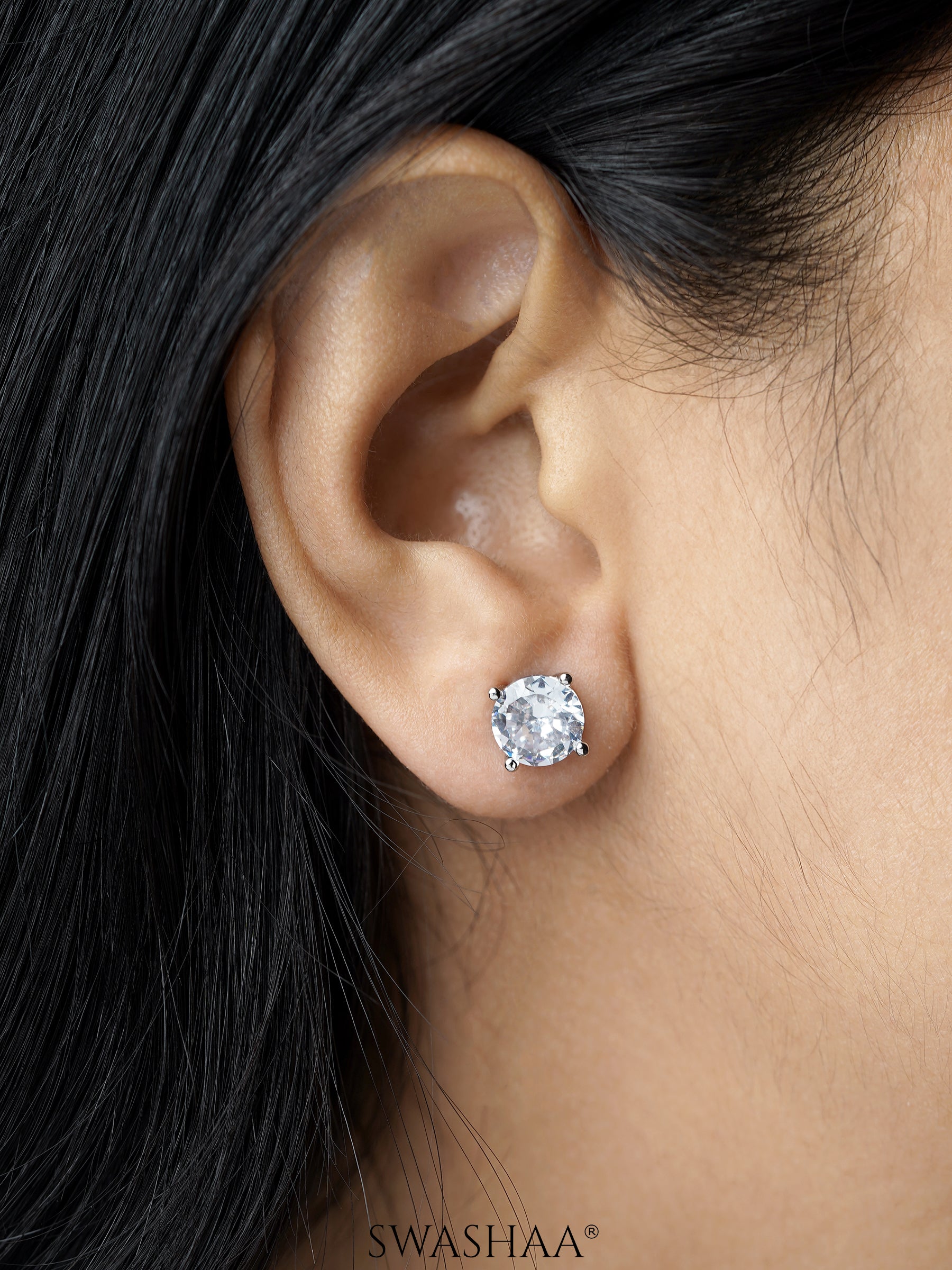 Kael Solitaire Women's Stud Earrings