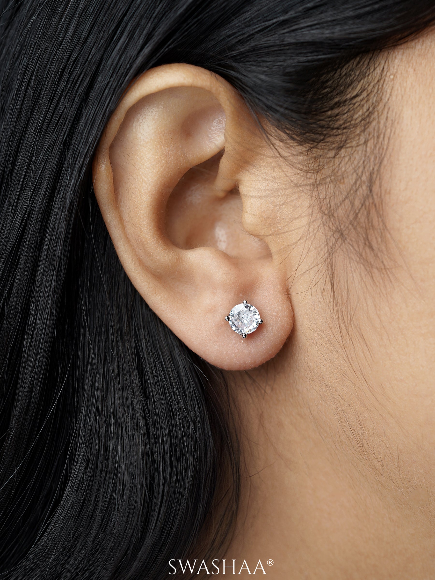 Kael Solitaire Women's Stud Earrings