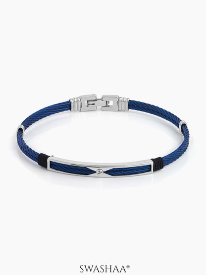 Kaelen Wired Men's Bracelet Blue - Silver