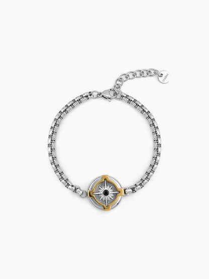 Atlas Circuit Silver - 18K Gold Plated Men's Chain Bracelet Silver - Gold