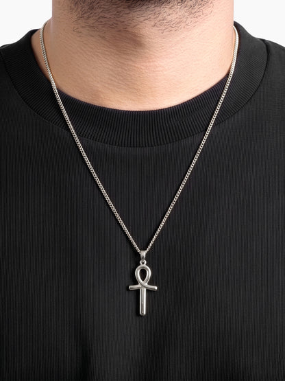 Kaevor Ankh Silver Men’s Chain Pendant