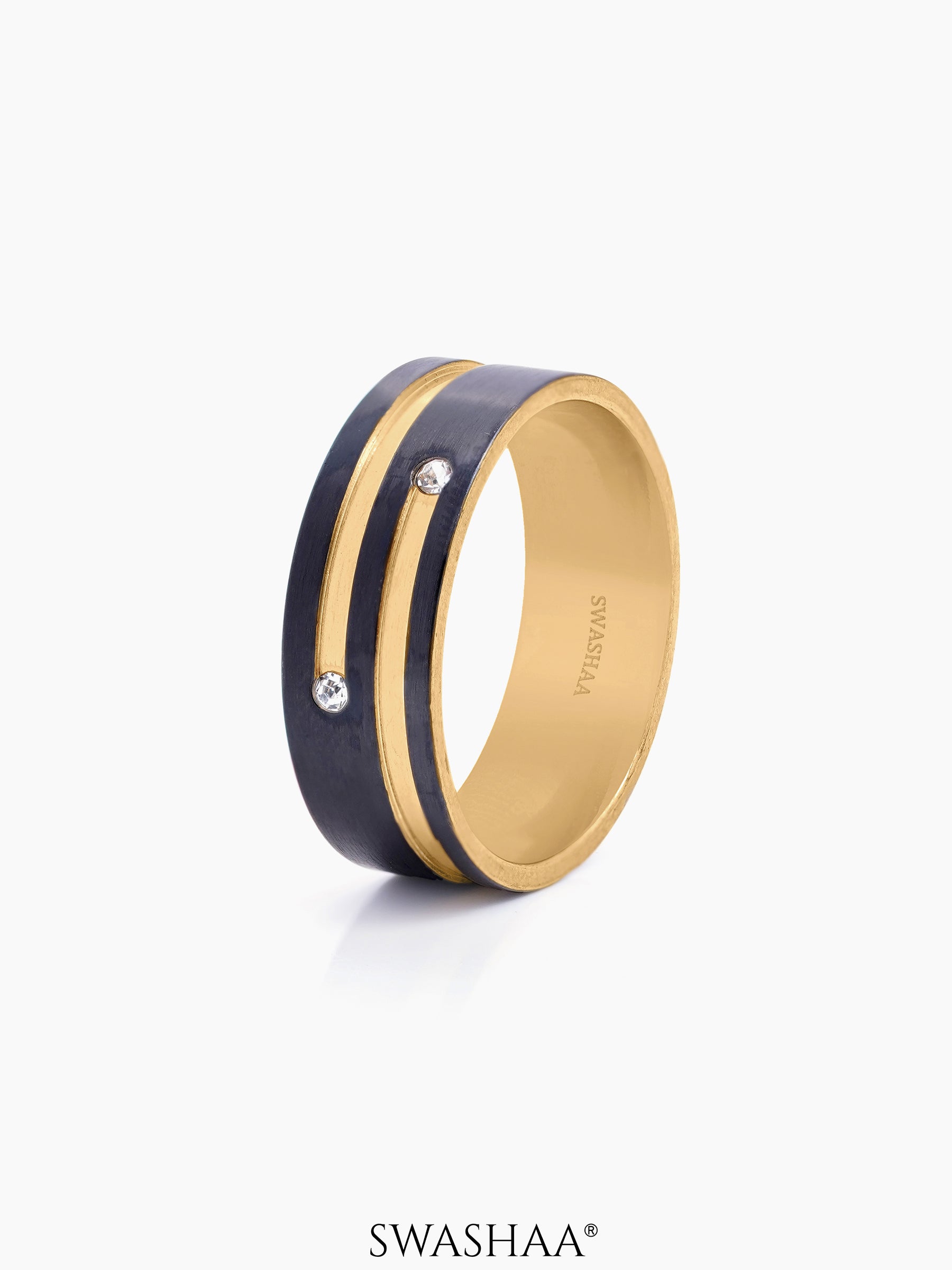 Kaizen 18K Gold-Black Men's Ring Gold-Black