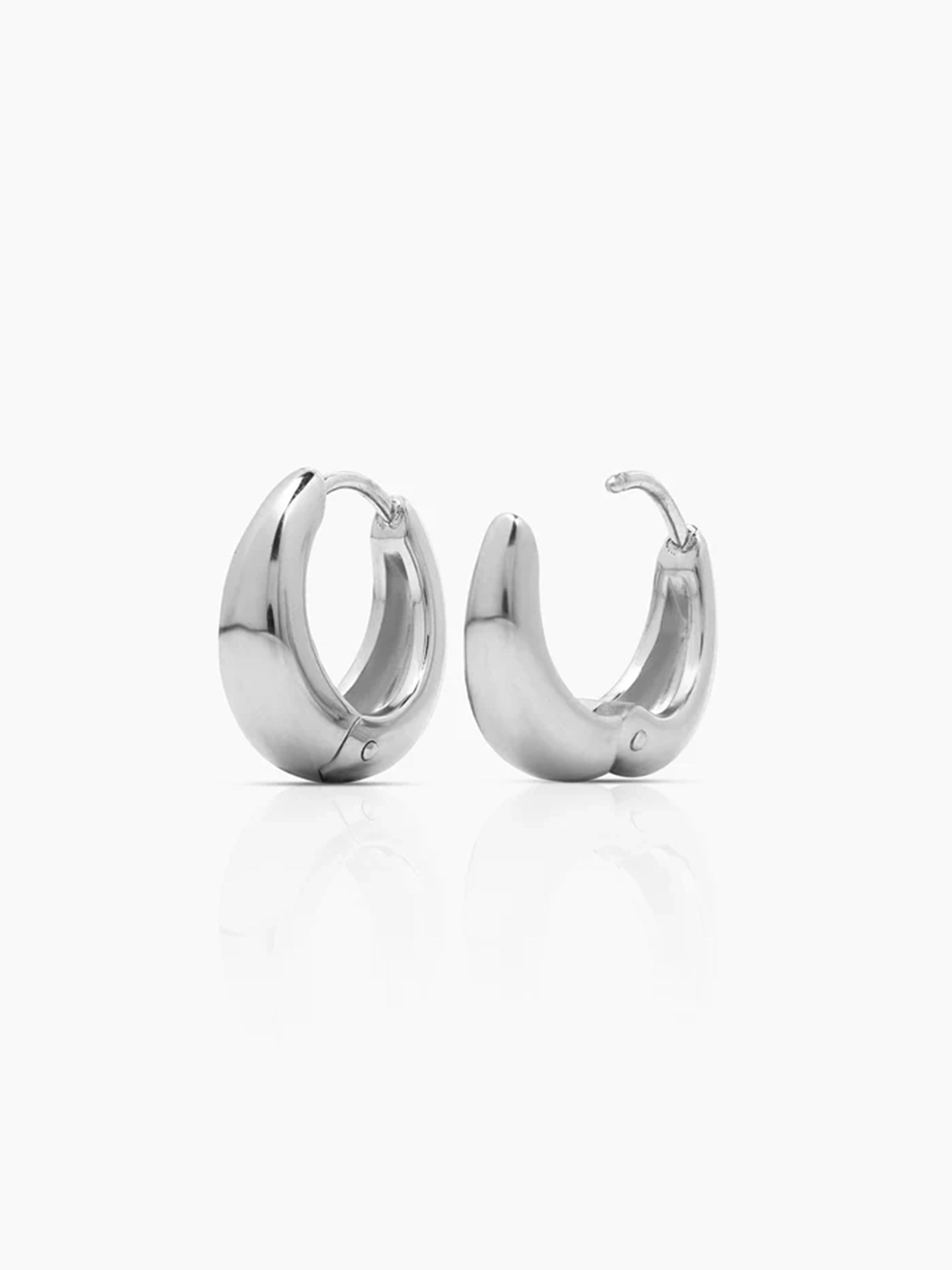 Kaizo Silver Men's Hoop Earrings