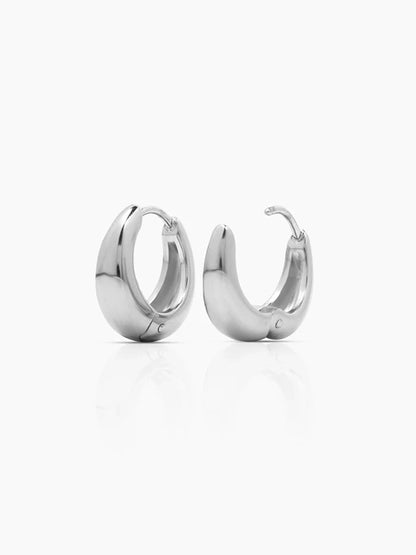 Kaizo Silver Men's Hoop Earrings