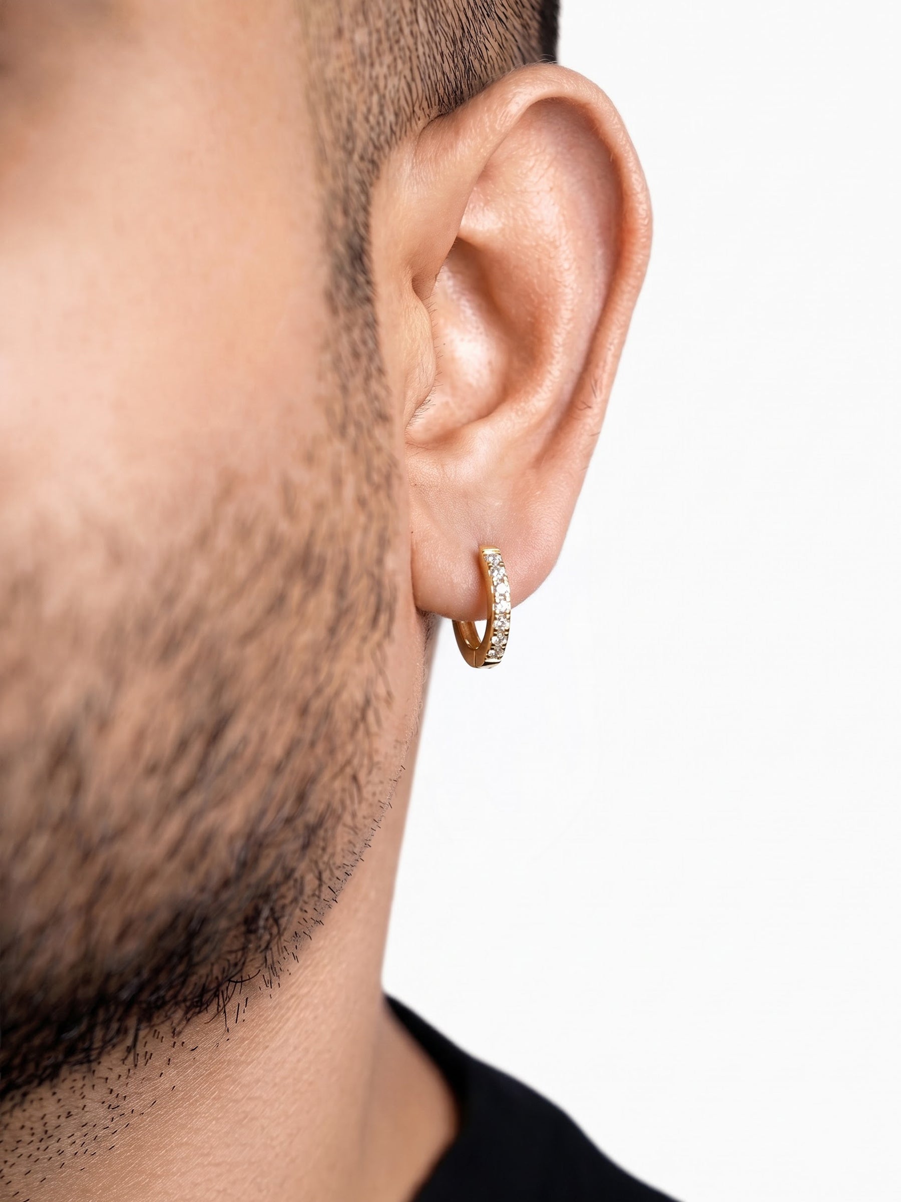Kavin Diamond 18K Gold Plated Men's Earrings