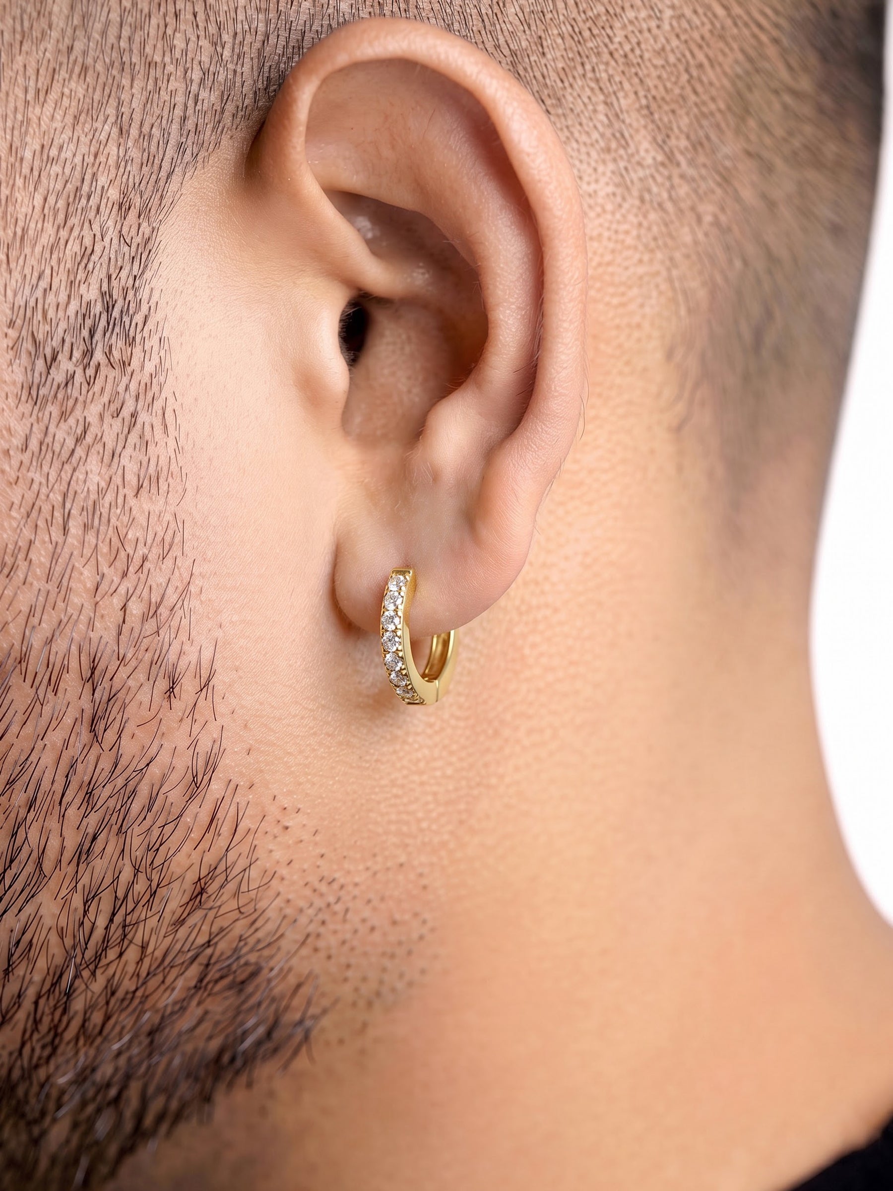 Kavin Diamond 18K Gold Plated Men's Earrings