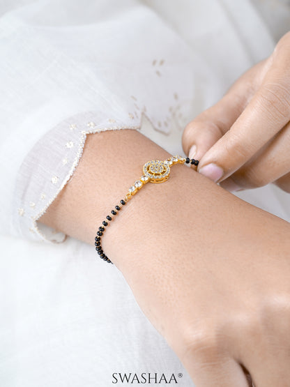 Kavira Circle Halo Diamond Mangalsutra Bracelet