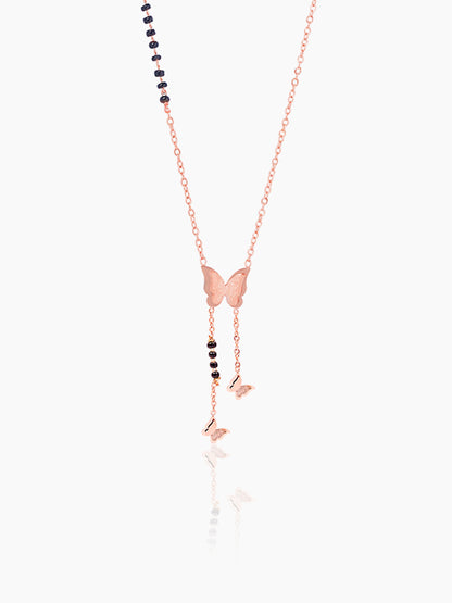 Kavya Butterfly Rosegold Plated Mangalsutra Rosegold