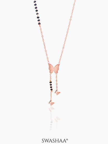 Kavya Butterfly Rosegold Plated Mangalsutra Rosegold